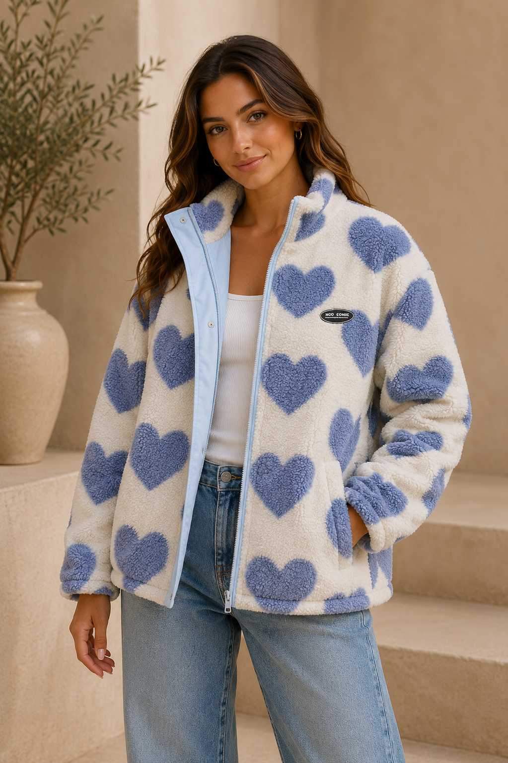 Mónica | Chaqueta Reversible con Corazones