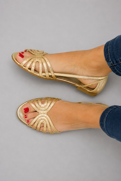 Eleonor | Sandalias Doradas Luz de Verano